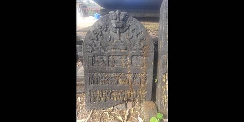 A hero stone lies unattended at Hadavalli or Haaduhalli near Bhatkal in Uttara Kannada district | Express