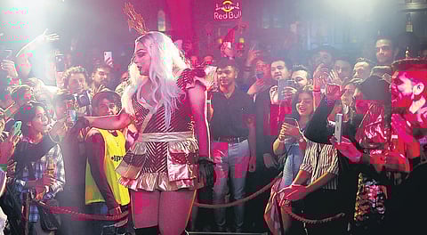 Lush Monsoon during a drag performance