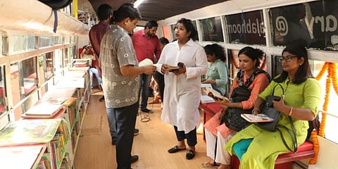 The bus library at Kala Bhoomi crafts museum in Bhubaneswar. (Photo| EPS)