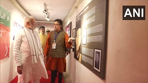 Prime Minister Narendra Modi inaugurated the Gallery of Revolutionaries at Raj Bhawan in Mumbai on Tuesday. (Photo | ANI)