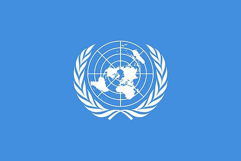 The United Nations flag.