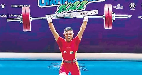 Andhra Pradesh weightlifter Gurunaidu Sanapathi. (Photo| EPS)