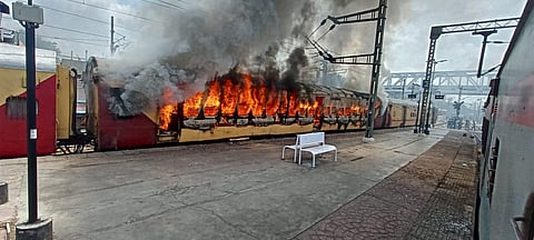 A large mob charge into the railway station from platform no 1 and went on a rampage. (Photo