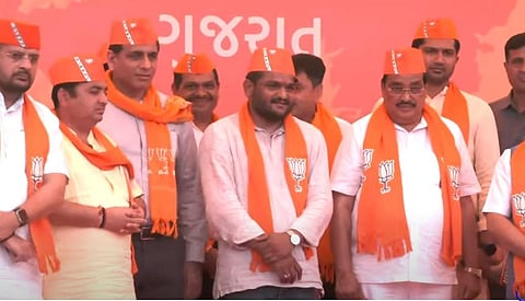 Patidar leader Hardik Patel joined the BJP on Thursday, days after quitting the Congress. (Photo | EPS)