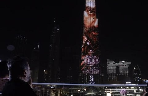 Kamal Haasan's 'Vikram' trailer lights up Burj Khalifa in Dubai. (Photo | IANS)