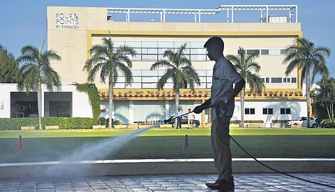A view of the star hotel at Mamallapuram where the Chess Olympiad will be held