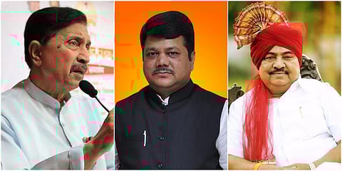 (From left) Sitting Maharashtra Legislative Council chairman Ramraje Nimbalkar, BJP leader Pravin Darekar and NCP's Eknath Khadse. (Photo| facebook)