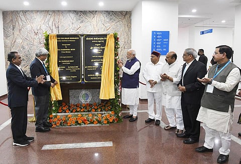 Prime Minister Narendra Modi inaugurates the Centre for Brain Research at Indian Institute of Science (IISc) campus, Bengaluru. (Photo | https://twitter.com/narendramodi)