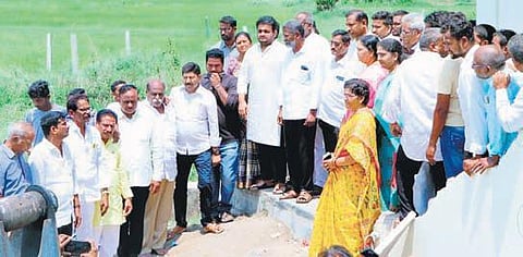 TDP leaders who visited the house of Ch Ayyanna Patrudu at Narsipatnam | Express