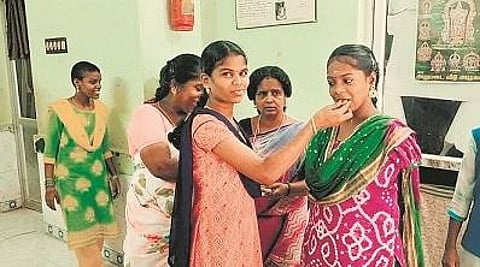 Tasting the sweet of success: Lakshmi.