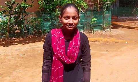 SN Reshma, a student of the corporation high school in CB Road. (Photo | EPS)