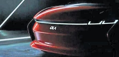 Ola unveiled the design of its future electric car at a customer event at the Ola Future factory in Tamil Nadu. (Photo | Twitter)