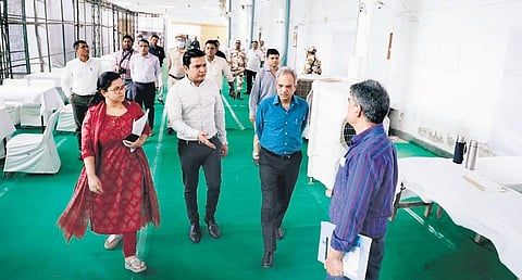 Several voter-friendly measures have been taken by the State Election Commission like online voting list, separate selfie booth and ambulances for patients. (Photo | Express)