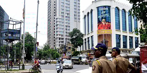 view of Shiv Sena Bhavan, in Mumbai. (Photo| ANI)