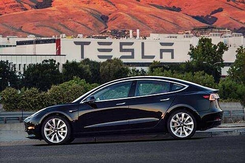 A Tesla sedan. (File Photo | AP)