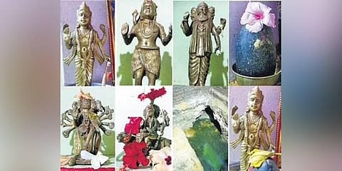 Idols found from a house in Nahabhanga village | Express
