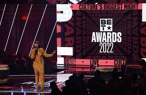 Host Taraji P. Henson speaks at the BET Awards at the Microsoft Theater in Los Angeles. (Photo| AP)
