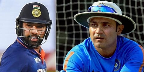Rohit Sharma (L), Virender Sehwag(R).(Photo | PTI)