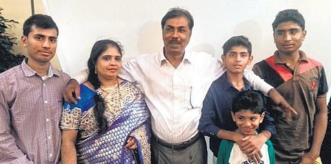 Firoze with his family at home during Eid celebration in 2015. (Photo | Express)