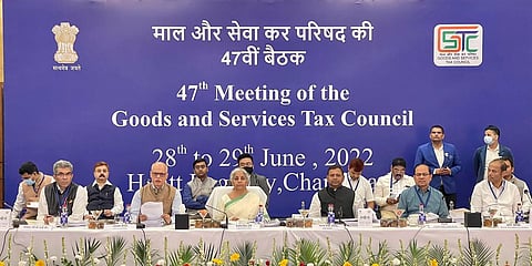 Union Finance Minister Nirmala Sitharaman chairs the 47th GST Council meeting in Chandigarh. (Photo| PTI)