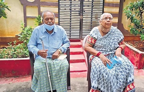 An elderly man and his wife from Rangareddy district were thrown out of their house by their son and daughter-in-law
