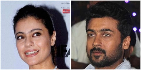 Bollywood actress Kajol (L) and Kollywood actor Suriya. (File photo| PTI and EPS)