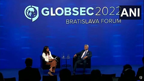 External Affairs Minister S Jaishankar on Friday called on Slovak Prime Minister Eduard Heger. (Photo | ANI Twitter)