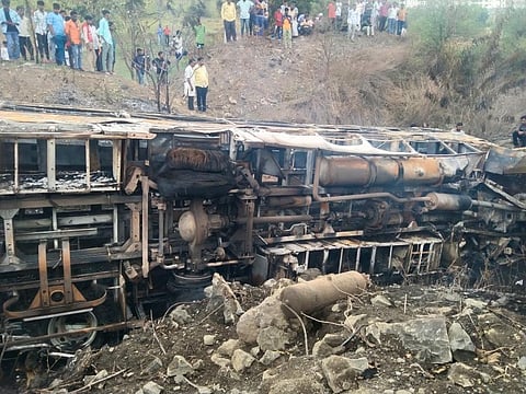 At the site of the accident. (Photo | EPS)