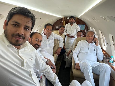 Rajasthan CM Ashok Gehlot took the six disgruntled MLAs, after they were pacified, to Udaipur by a special plane on Sunday.