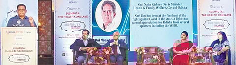 Health and Family Welfare Minister Naba Kishore Das Speaking at ‘Sushruta: The Health Conclave’. (Photo | Express)