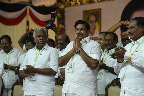 Edappadi K Palaniswami seen at the AIADMK General Council meeting at Vanagaram, in Chennai, on July 11, 2022. (Photo | R Satish Babu, EPS)