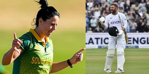 South Africa's batting force Marizanne Kapp (L), England's all-conquering Jonny Bairstow Jonny Bairstow (R). (Photo | AFP, AP)