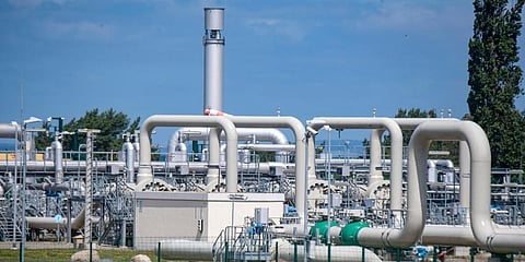 A view of pipe systems and shut-off devices at the gas receiving station of the Nord Stream 1 Baltic Sea pipeline. (Photo | AP)