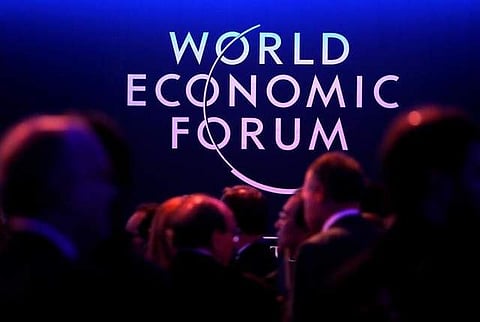 A logo of the World Economic Forum (WEF). (File Photo)