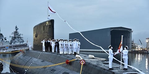 Sindhudhvaj was the flag bearer of indigenisation and Navy’s efforts towards achieving Atmairbharta in the Russian built Sindhughosh class submarines. (Photo | Twitter/ indiannavy)