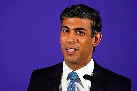 British Conservative Party member Rishi Sunak launches his campaign for the Conservative Party leadership, in London, on July 12, 2022. (Photo | AP)