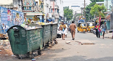 Unsegregated waste dumped in bins | file photo
