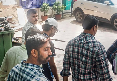 Alt News co-founder Mohammed Zubair, arrested for allegedly hurting religious sentiments and inciting riots, being produced in the Patiala House Courts, in New Delhi. (Photo | PTI)