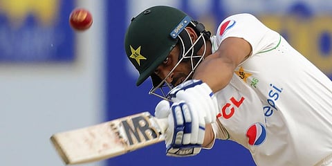 Pakistan's Abdullah Shafique bats during the first day of the first test cricket match between Sri Lanka and Pakistan in Galle, Sri Lanka, Saturday, July 16, 2022. (Photo| AP)