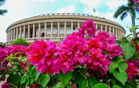 The Parliament House building during the Monsoon Session, in New Delhi, Tuesday, July 19, 2022. (Photo | PTI)