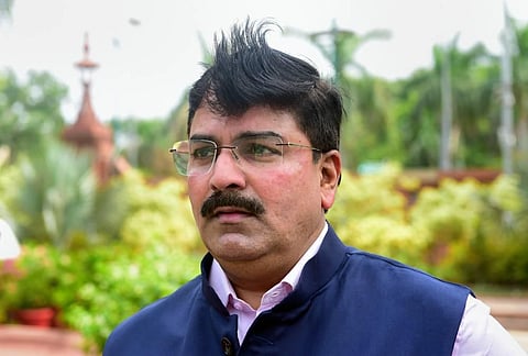 Shiv Sena MP Rahul Shivale at Parliament House during ongoing Monsoon Session, in New Delhi, Wednesday, July 20, 2022. (Photo | PTI)