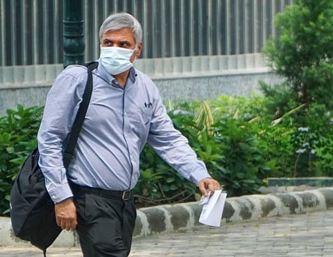 In this Tuesday, July 5, 2022 file photo former Mumbai police commissioner Sanjay Pandey at Enforcement Directorate (ED) office, in New Delhi. (Photo | PTI)