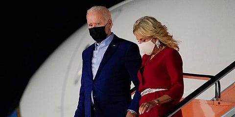 President Joe Biden and first lady Jill Biden arrive at LaGuardia International Airport, Friday, Sept. 10, 2021, in New York. (File Photo | AP)