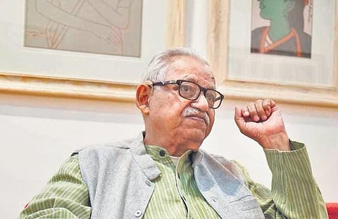 Works by Lalu Prasad Shaw (right)