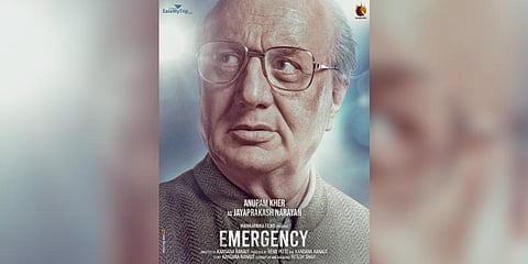 Anupam Kher as Jayaprakash Narayan in 'Emergency'.(Photo | Twitter)