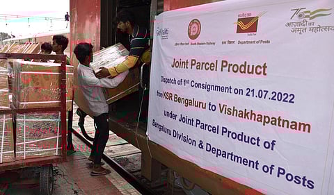 Workers load cartons of incense sticks in Bengaluru. (Photo | EPS)