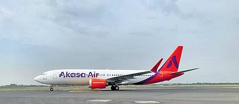 India’s newest airline Akasa Air’s first Boeing 737 MAX aircraft. (File Photo)