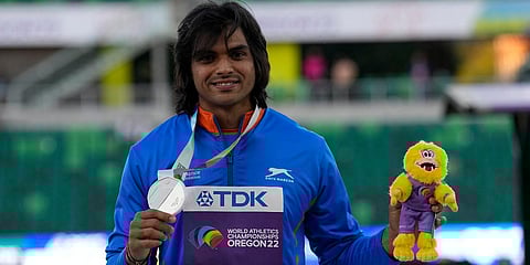 World Athletics Championships silver medalist Neeraj Chopra. (Photo| AP)