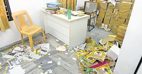 The ransacked AIADMK headquarters in Chennai | file photo
