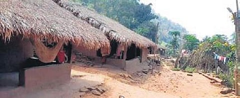 A view of Jeelugulova hilltop village in Anakapalle district | express